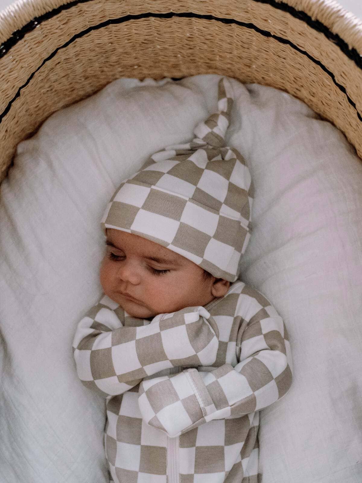 Tiramisu Checkerboard Organic Beanie