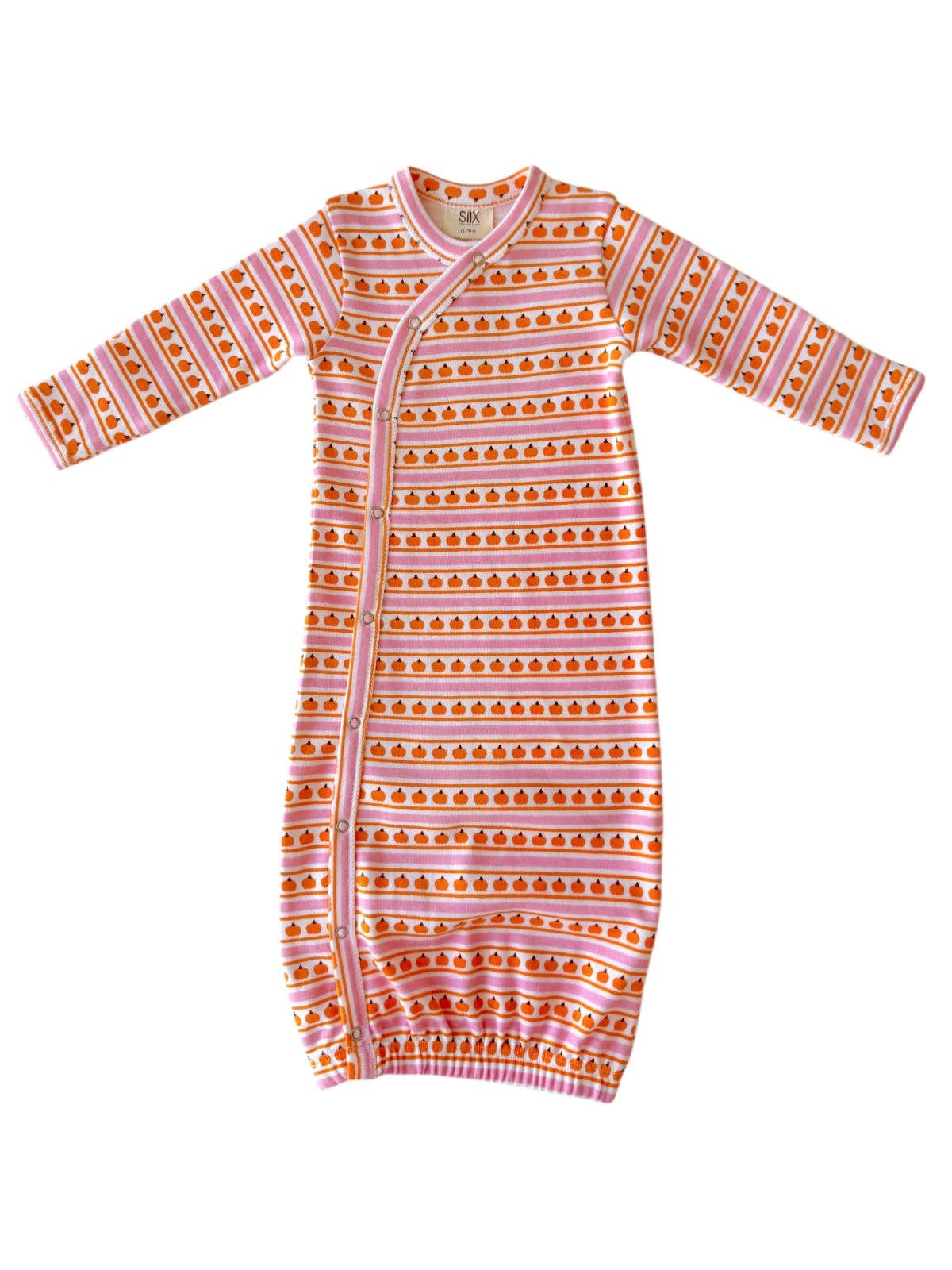 Pumpkin Stripe Pink / Organic Gown