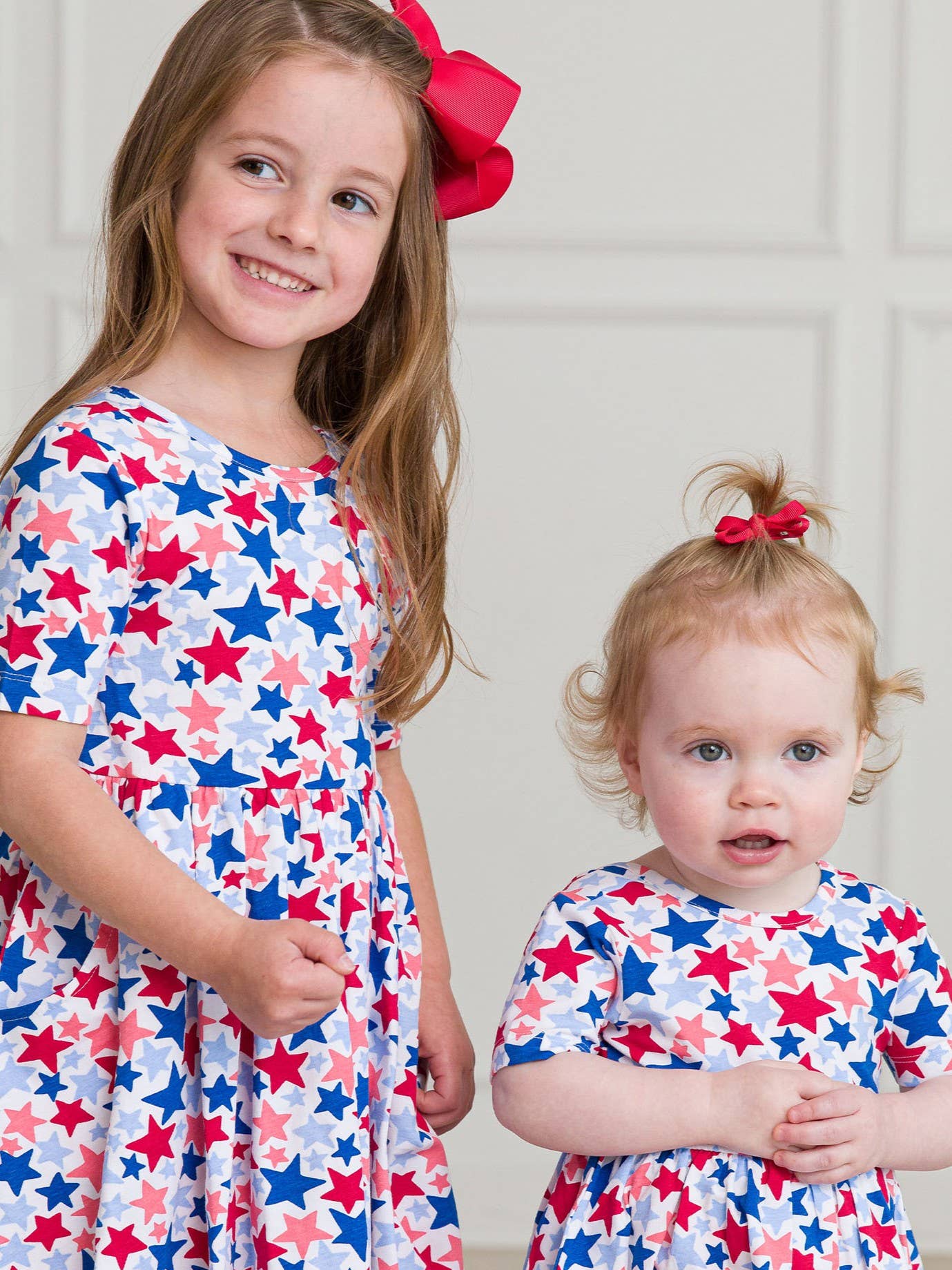 Girls Red Mini Bow Hair Clip Set