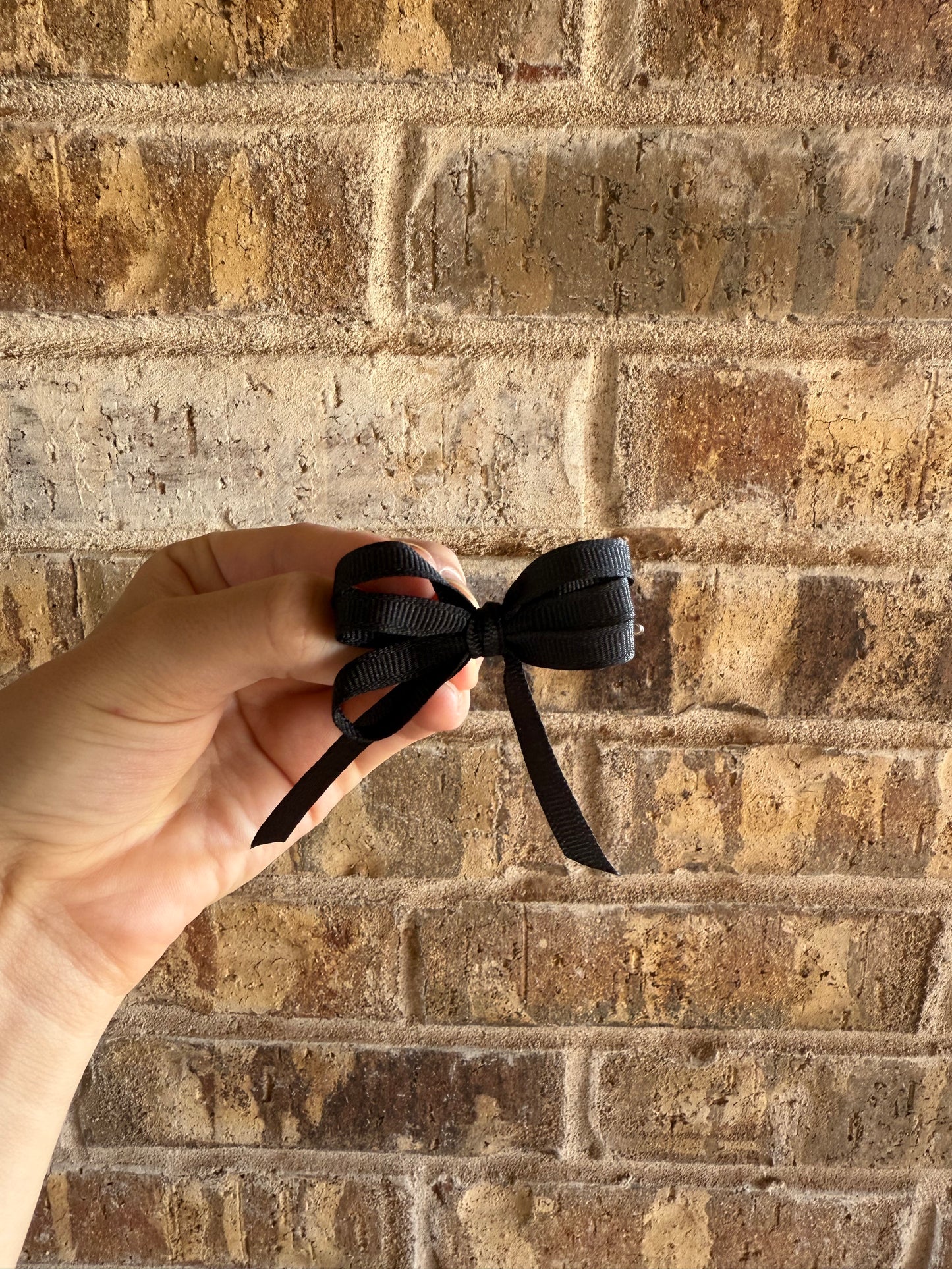 Small Black Double Loop Bow Set