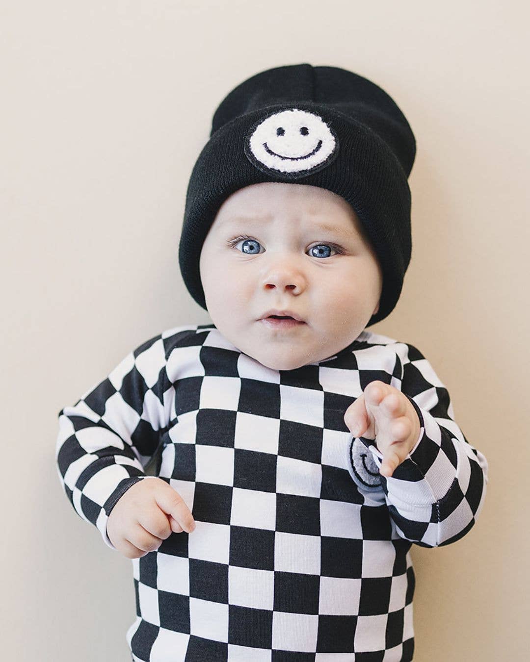 Smiley Baby & Kids Beanie | Black