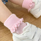Frilly Non-Slip Stay-On Baby and Toddler Socks - Pink Lemonade
