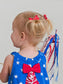Girls Red Mini Bow Hair Clip Set