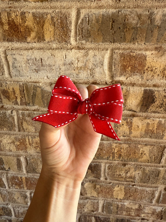 Small Red Stitch Bow Set