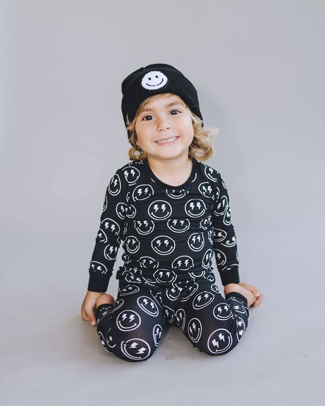 Smiley Baby & Kids Beanie | Black