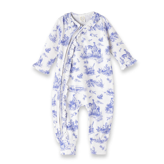 Toile de Jouy Bamboo Zippered Romper