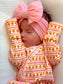 Pumpkin Stripe Pink / Organic Gown