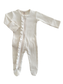 Ivory Organic Ribbed Frill Zip Footie