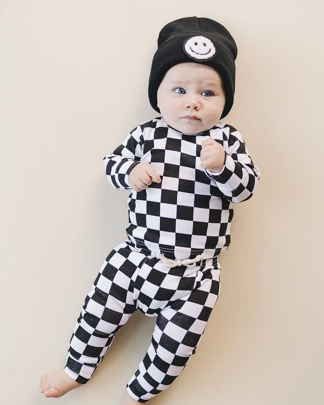 Smiley Baby & Kids Beanie | Black