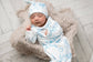 Infant Unisex Cowboy Baby Gown and Hat Set
